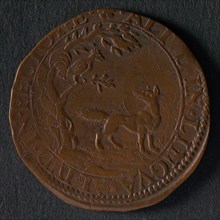 Medal on the proclaimed pardon of the Archdukes, jeton utility medal medal exchange buyer, fable of the rooster and the fox