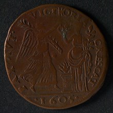 Medal on the propensity for peace, jeton utility medal medal exchange buyer, Goddess of victory with palm branch and key acts