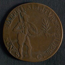 Medal on the mistrust of the Spaniards during the negotiations on the file, jeton utility medal medal exchange buyer, Mercury