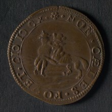 Medal on the murder of Henry IV, jeton utility medal medal exchange buyer, two pigeons on open bible; on both sides: S-C