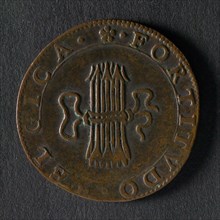 Medal on the riots in Utrecht, jeton utility medal medal exchange copper, only text :. (Rose). MDCXII INDVCIAR V. S.C. Utrecht