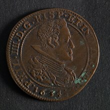 Medal on the breaking of the siege of Breda by Frederik Hendrik, jeton utility medal medal exchange buyer, bust of Spanish king