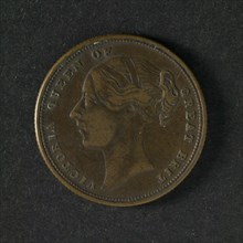 Spot medal at the Duke of Cumberland, spotpenning penning footage bronze, portrait of Queen Victoria left omschrift: VICTORIA