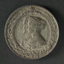 Allen, Medal at the World Exhibition in London in 1851, penning visual material tin, busts Queen Victoria and Prince Albert left