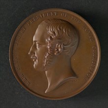 W. Wyon B.A., Medal at the World Exhibition in London in 1851, medallions bronze bronze 4,4, portrait of Prince Albert left