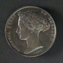 A. Bovy, Medal at the World Exhibition in London in 1862, penning footage silver, portrait Queen Victoria left omschrift