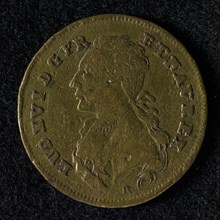 J.C. Reich, Medal on Louis XVI, jeton utility medal medal exchange brass, Bust Louis XVI to the left below R legend: LUD XVI