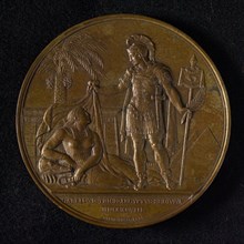 Jean Jacques Barre, Medal on the LA DESCRIPT release. DE L'EGYPT, medallion bronze bronze med 6,8, warrior in antique armor