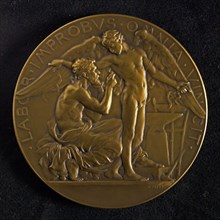 Auguste Patey (1855 - 1930), Medal on the tests with controllable hot air balloons taken at Chalais Meudon in 1885, penning