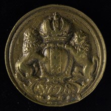 Medal of the fire brigade of Amsterdam, fire spray, fire brigade penning identification carrier copper, cast Round penny