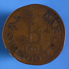 Medal Antwerp, arm medal medal exchange copper, d 0,1 woodpenning from Antwerp with capital letter of bread with smooth