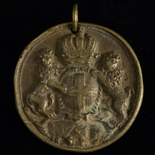 Fire service medal of Zwolle, fire service medal penning identification carrier copper, Crowned coat of arms of Zwolle