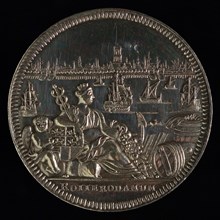 Jacob van Dishoeck, Medal with city virgin and city weapon Rotterdam, Toolkit penning identification carrier silver, F: city