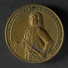 Medal on the intake of Porto Bello by the English under Vernon, medallion image brass, image half-length of admiral Vernon left