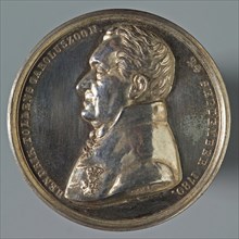design: Samuel Cohen Elion, Silver coin on the occasion of Hendrik Tollens' 70th birthday, penning footage silver, grammes