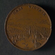 Vz: Lazarus Gottlieb Lauffer, Medal on the victories of Venice on the Turks, penning image copper at 4.2, bird's-eye view