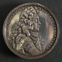 Medal on the Duke of Marlborough, English Commander-in-Chief at the Battle of Höchstädt an der Donau, penning footage silver