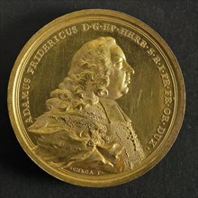 F.A. Schega, Penny on Elector Bishop Adam Frederick, Duke of Franconia, medallion medals gold, Medal worth twelve ducats legend