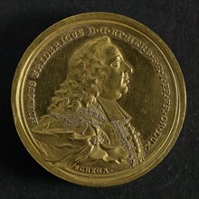 F.A. Schega, Penny on Elector Bishop Adam Frederick, Duke of Franconia, medallion medal gold, Medal of six ducats regulation