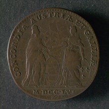 F. Roettiers, Medal on the alliance between Austria and France, penning footage copper, Austrian and French virgin leaning on