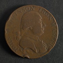 Medal on John Wilkinson, penning footage copper, bust John Wilkinson to the right omschrift: JOHN WILKINSON IRON MASTER iron