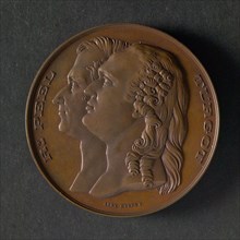 Alexandre Geefs, Medal at the Congress International des Reformes Douanières, medallion medals bronze, portraits of Turgot