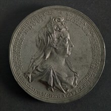 Samuel Lambelet, Medal on the succession of the House Hanover in England, medallion metal lead metal, bust Mathilde Plantagenet