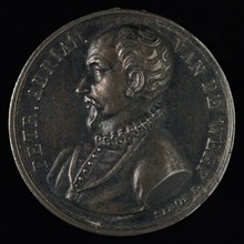 Jean-Henri Simon (engraver), Medal on Pieter Adriaanszoon van der Werff (1529-1604), mayor of Leiden, medallions of lead metal