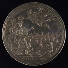 production: M. Holtzhey, Silver commemorative medal on the completion of the Rotterdam Stock Exchange, commemorative medal