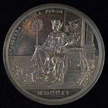 design: Arondeaux, Medal on the 100th anniversary of the V.O.C., penny footage silver, the VOC in the guise of seated woman