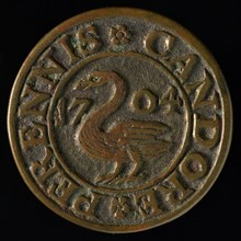 Supper Medal of the Evangelical Lutheran Congregation of Rotterdam, bread penny penny swap copper, Going left swan