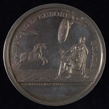 J.J. van Baerll, Medal at the Alliance party in Rotterdam, penning footage silver, Dutch virgin bundle of arrows in the hand