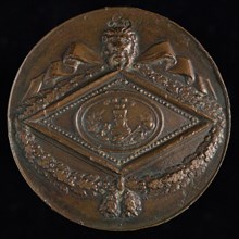 J.J. van Baerll, Medal at the Alliance party in Rotterdam, medallion bronze bronze figure 4,9, Mercury hangs French and Dutch