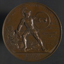 D. van der Kellen sr., Medal in memory of the defense of the Citadel of Antwerp, penning footage copper, Antique warrior