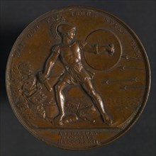 D. van der Kellen sr., Medal in memory of the defense of the Citadel of Antwerp, penning footage copper, Antique warrior