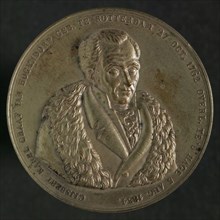 David van der Kellen sr, Medal on the death of Gijsbert Karel Graaf van Hogendorp (1762-1834), death certificate penning image