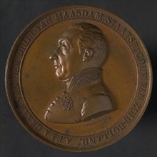 's Rijks Munt, Medal at the 25-year official feast of .F.J.. Count van der Duijn of Maasdam, penning footage bronze, left-turned