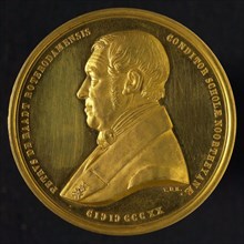 's Rijks Munt, Medal in honor of Peter de Raadt at the 35th anniversary of the Kostschool Noorthey in Voorschoten, penning