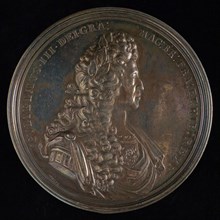 John Croker, Medal on the Peace of Rijswijk, penning footage silver, bust of Willem III to the right omschrift: GVLIELMVS. III
