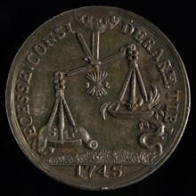 N. van Swinderen, Medal on the worrisome situation in the Netherlands, penning image silver, scale; one-handed palm branch