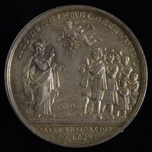Medal on the exodus of the Salzburgers, penning footage silver, F: Christ and Peter standing with ships on background, legend