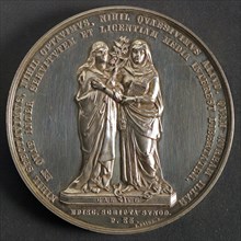 J. Elion, Medal on the 250th anniversary of the Remonstrant Brotherhood in Rotterdam, penning footage silver, two symbolic