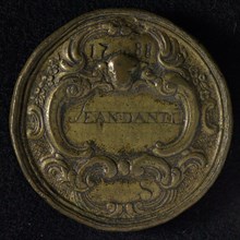 Guild medal for St. Luke Guild, guild medal penning identification carrier brass, An ox's head with the St. Luke shield