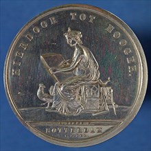 stamp cutter: A. Bemme, Price medal of the Teekengenootschap HIERDOOR TOT HOOGER, awarded to J. Kramer, price medal medal silver