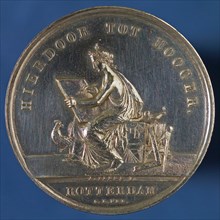 stamp cutter: A. Bemme, Price medal of the Teekengenootschap HIERDOOR TOT HOOGER, awarded to J. Kramer, price medal penning