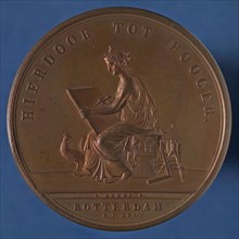 stamp cutter: A. Bemme, Price medal of the Teekengenootschap HIERDOOR TOT HOOGER, awarded to J. Kramer, price medal medal bronze