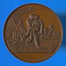 David van der Kellen, Medal Zuid-Hollandsche Maatschappij for Rescue of drowning persons, medallion bronze medal material