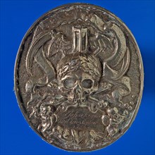 W. Muller, Oval plaque medal on the death of Josias Krijger during the Third Anglo-Dutch War, plaque medal mortality medal