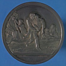 G. Loos, Medal on South Holland Society for the Salvation of Shipwrecked Persons in Rotterdam, penny footage silver, Image