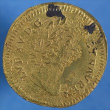 Johann Friedrich Weidinger, Medal from the time of Louis XV, jeton utility medal medal exchange medium founding brass, bust
